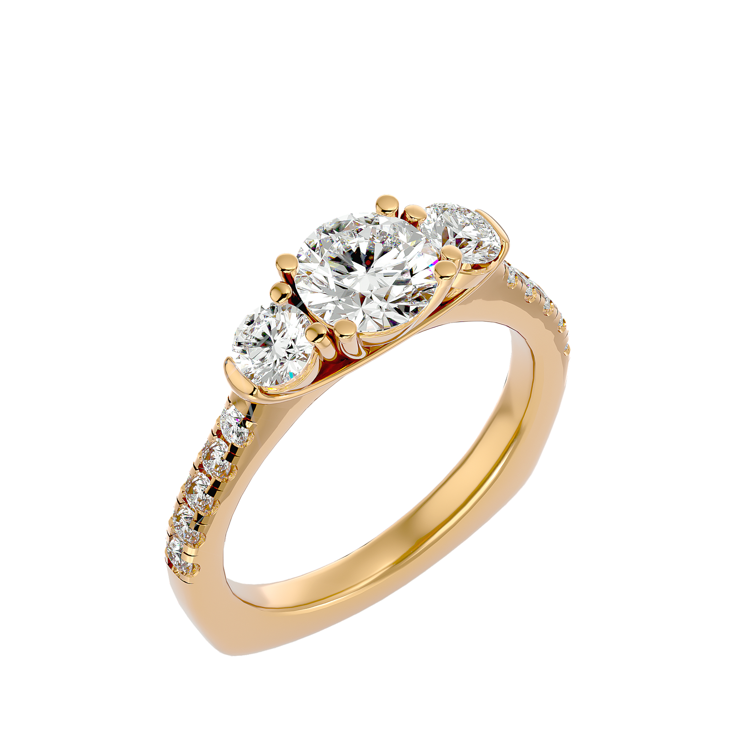 Aubrey Timeless Three Stone Diamond Ring