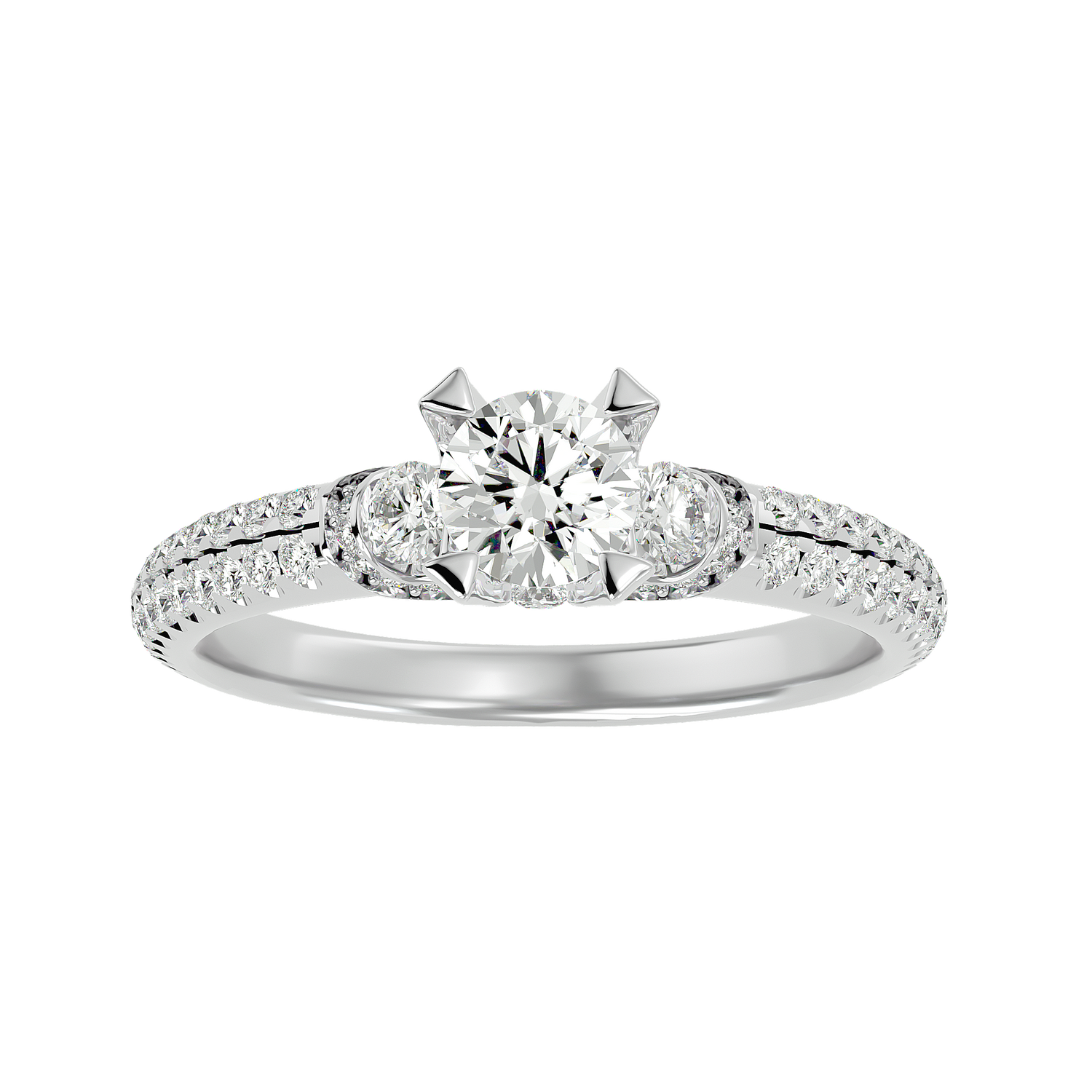 Ellie Classic Three Stone Diamond Ring