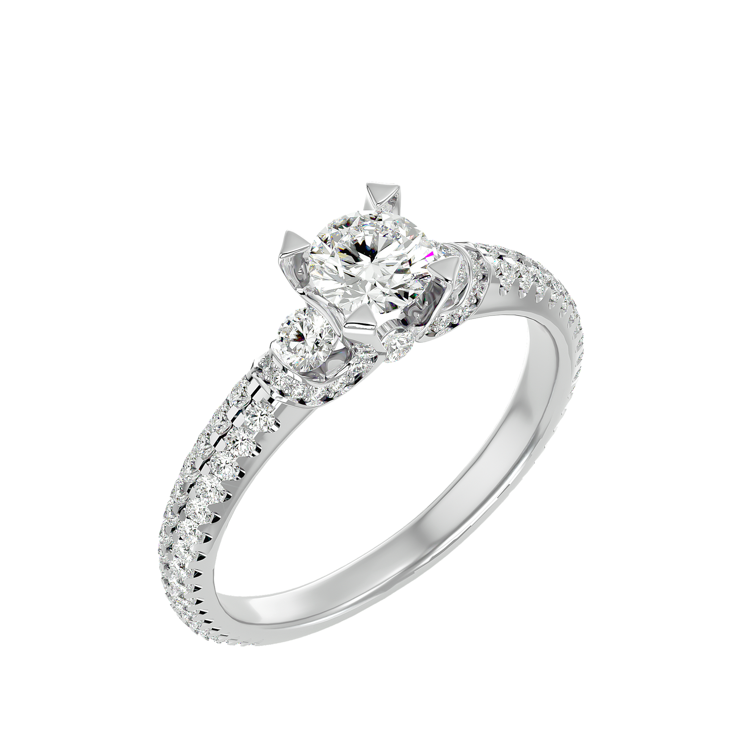 Ellie Classic Three Stone Diamond Ring