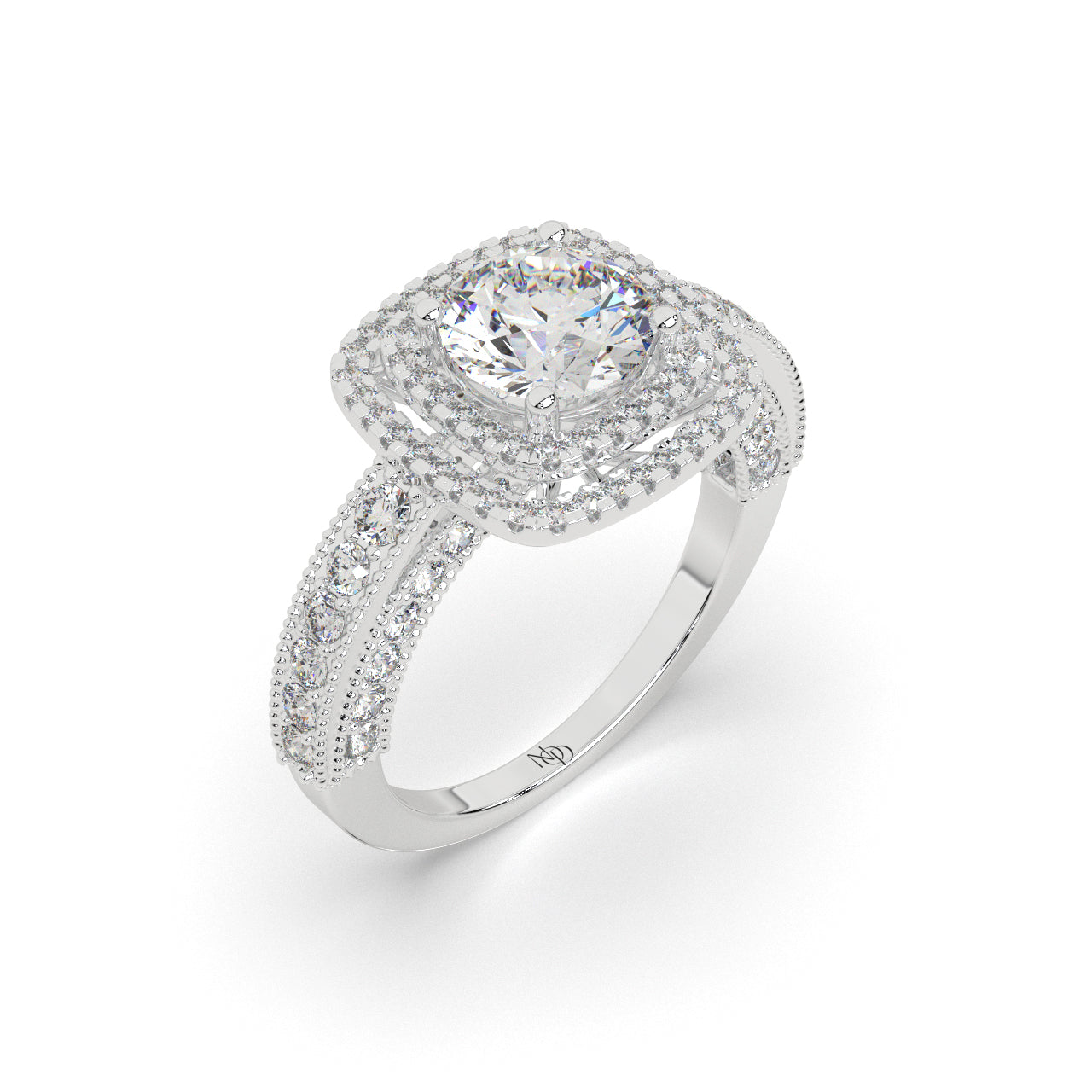 Regal Double Halo Ring
