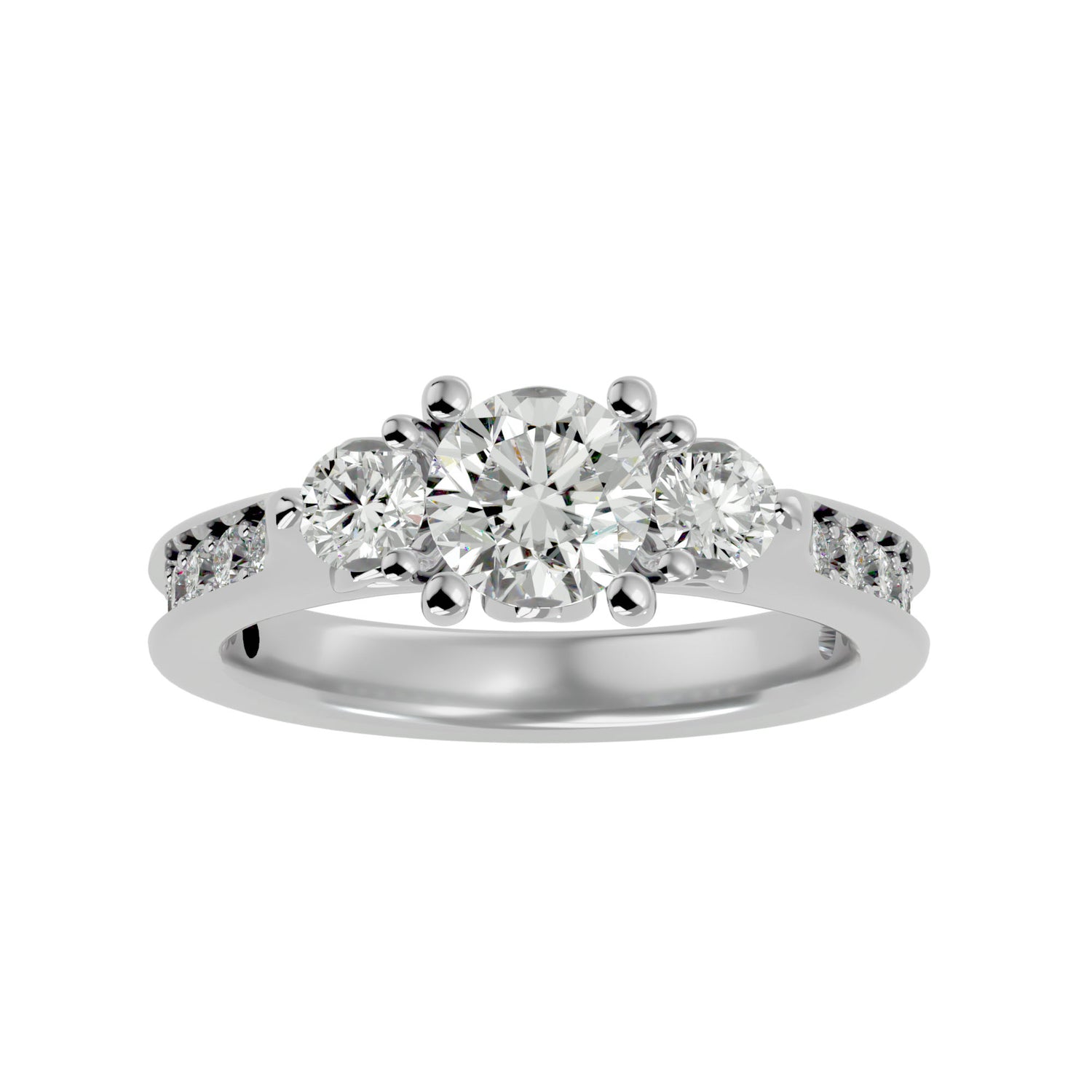 Raquel Round Three Stone Ring