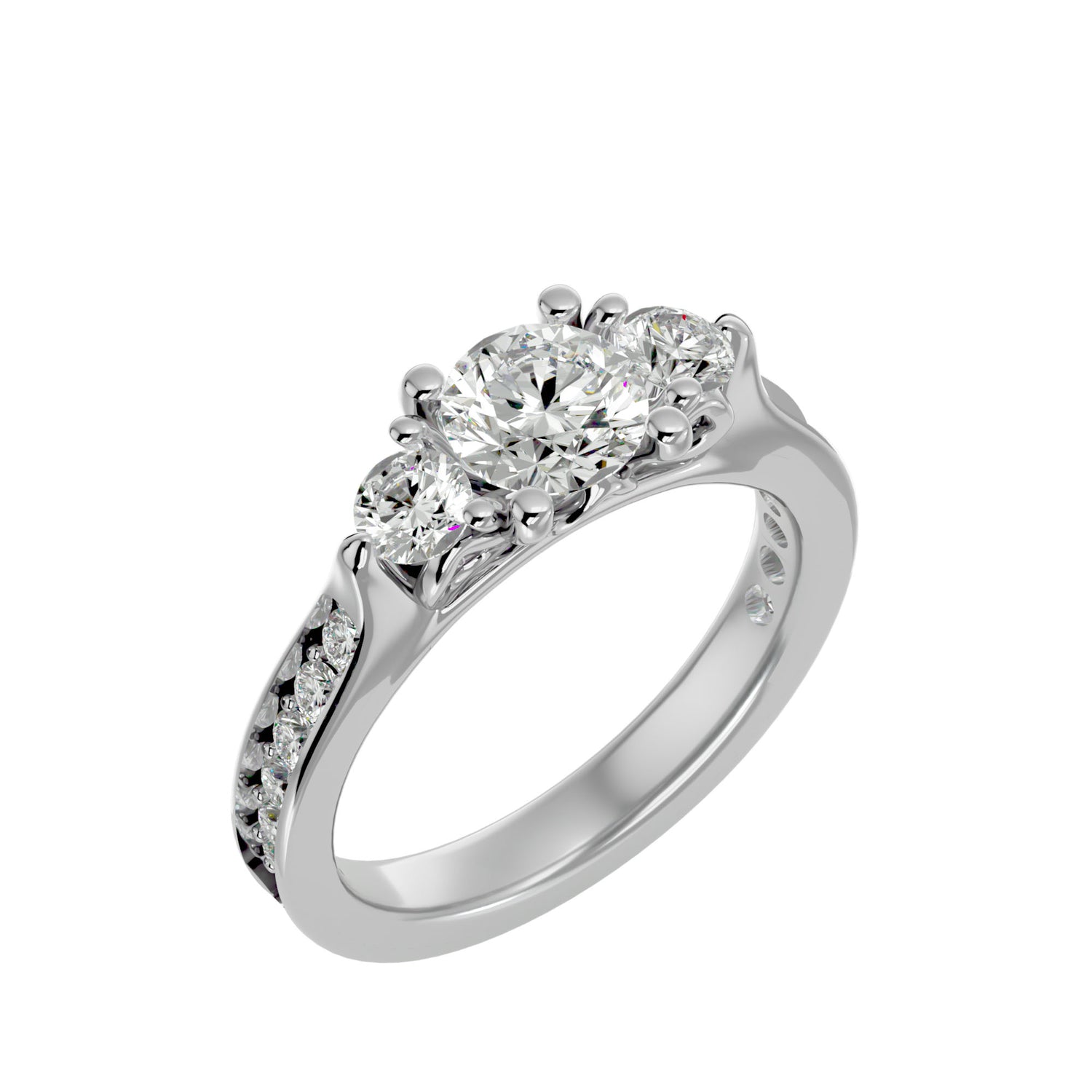 Raquel Round Three Stone Ring