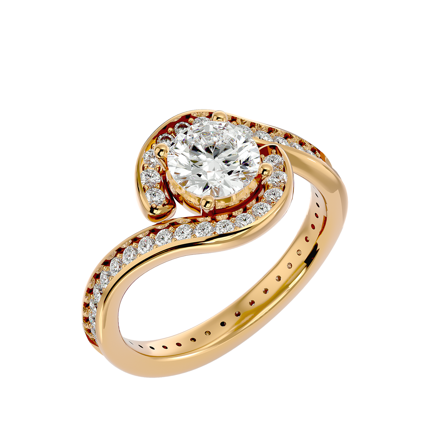 Candida Diamond Halo Ring