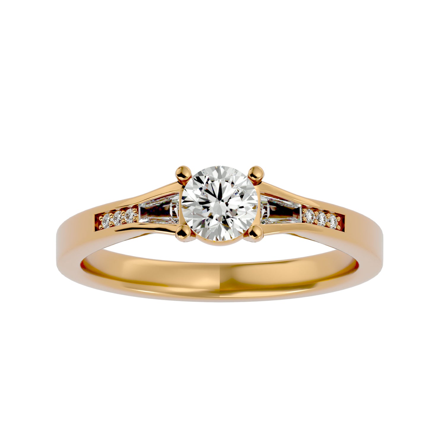 Vada Round Three Stone Ring