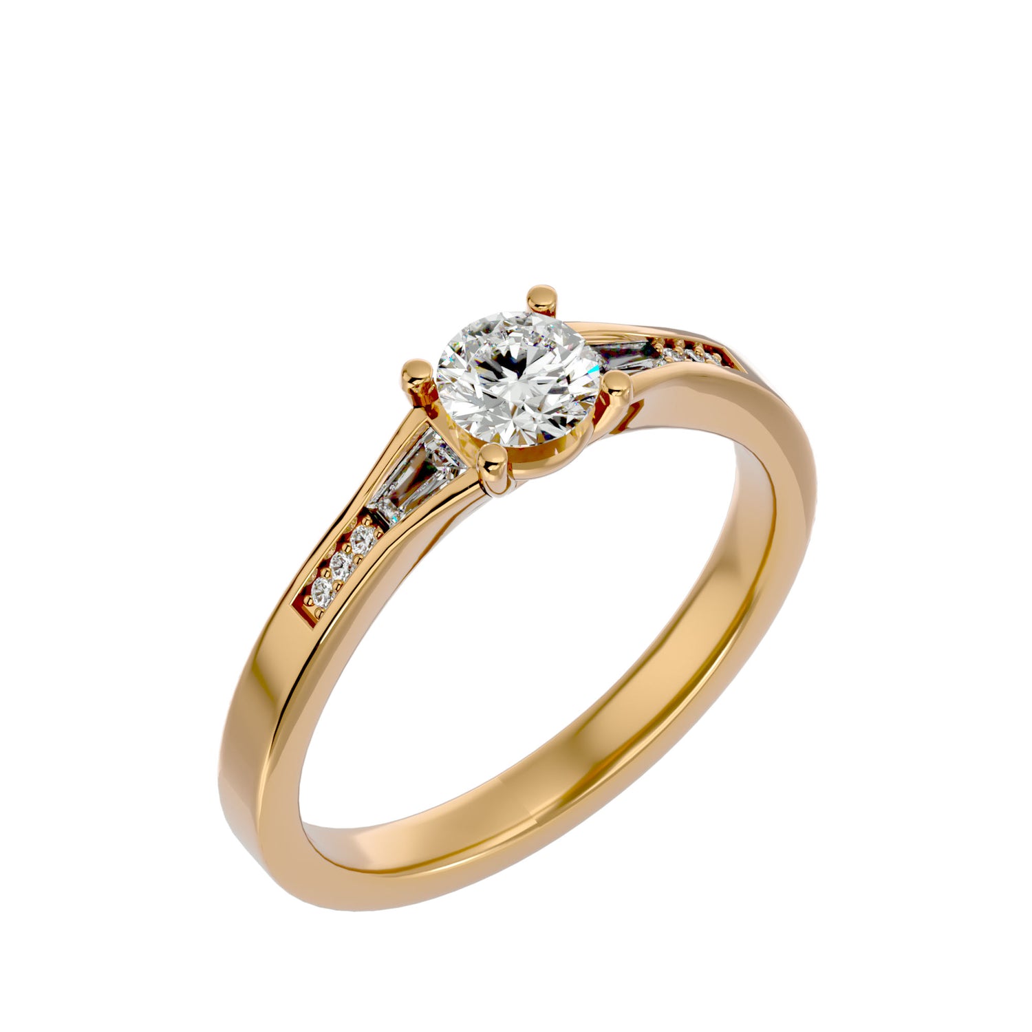 Vada Round Three Stone Ring