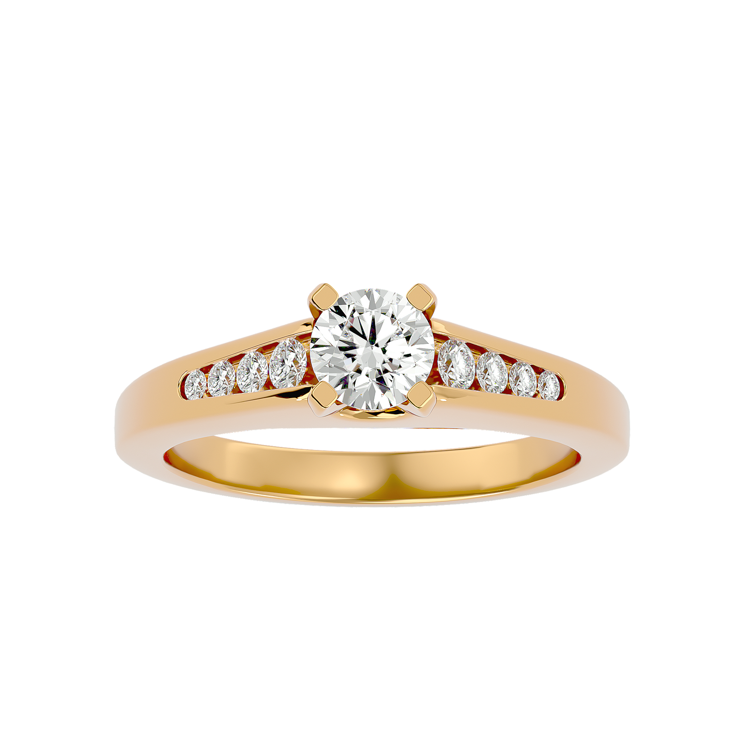 Princess Round Solitaire Ring