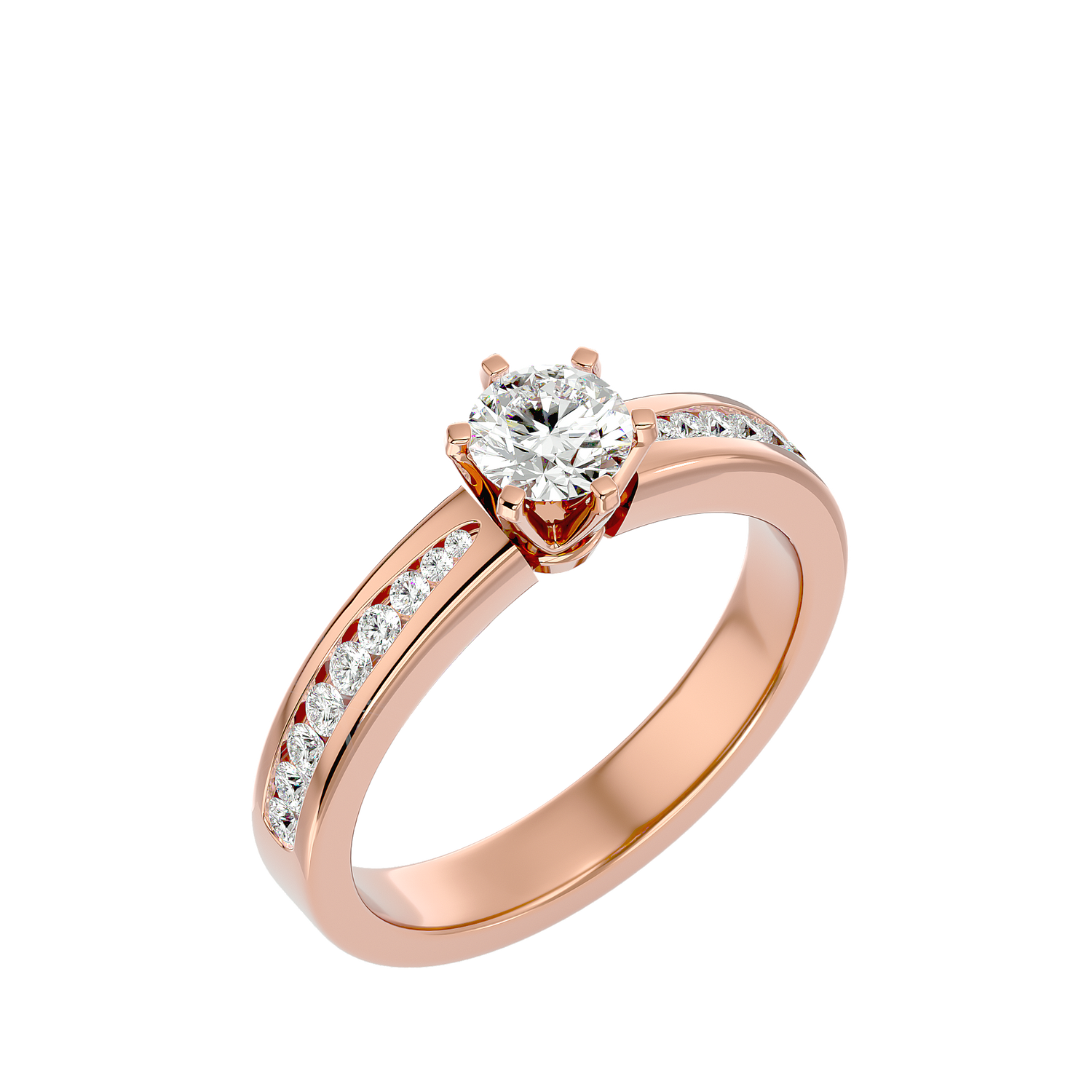 Amber Round Solitaire Ring