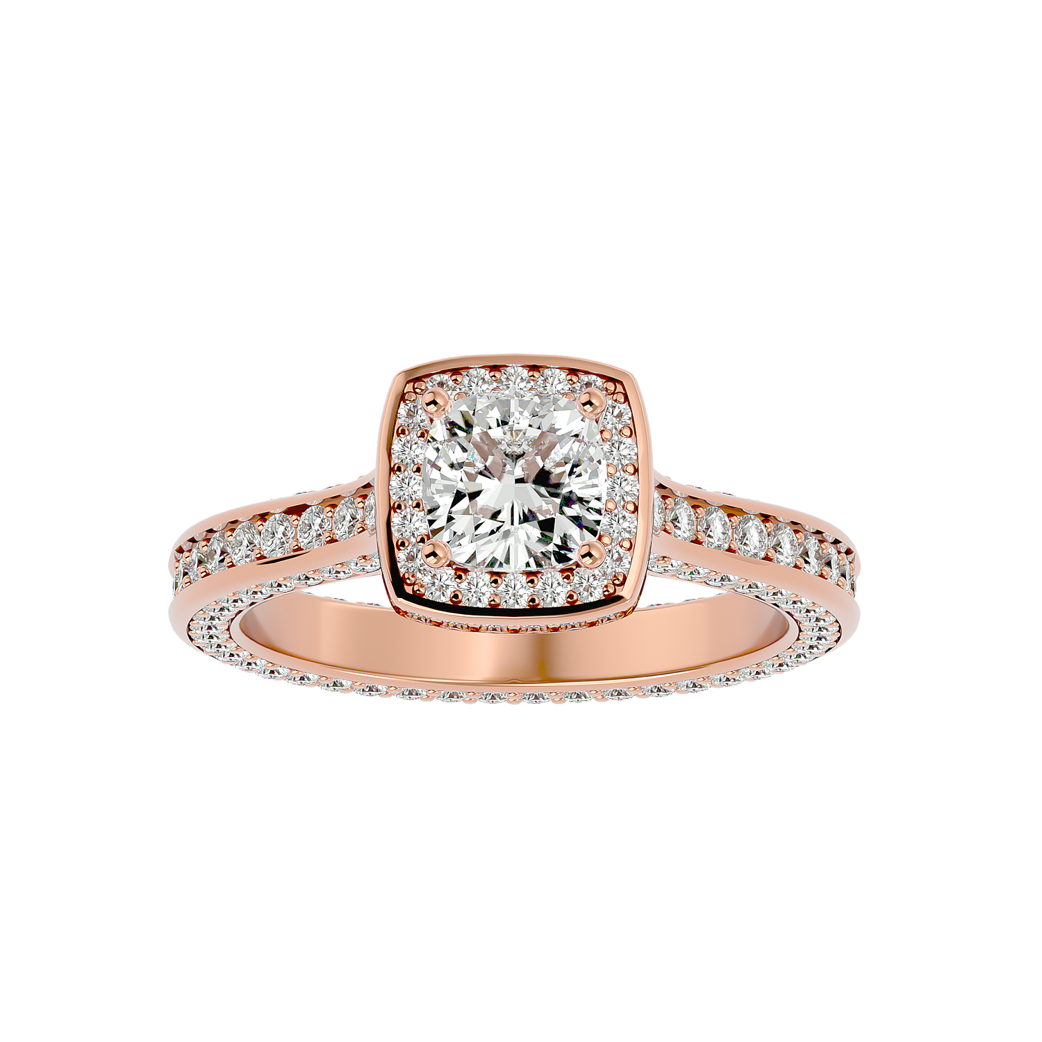 Clementine Diamond Halo Ring
