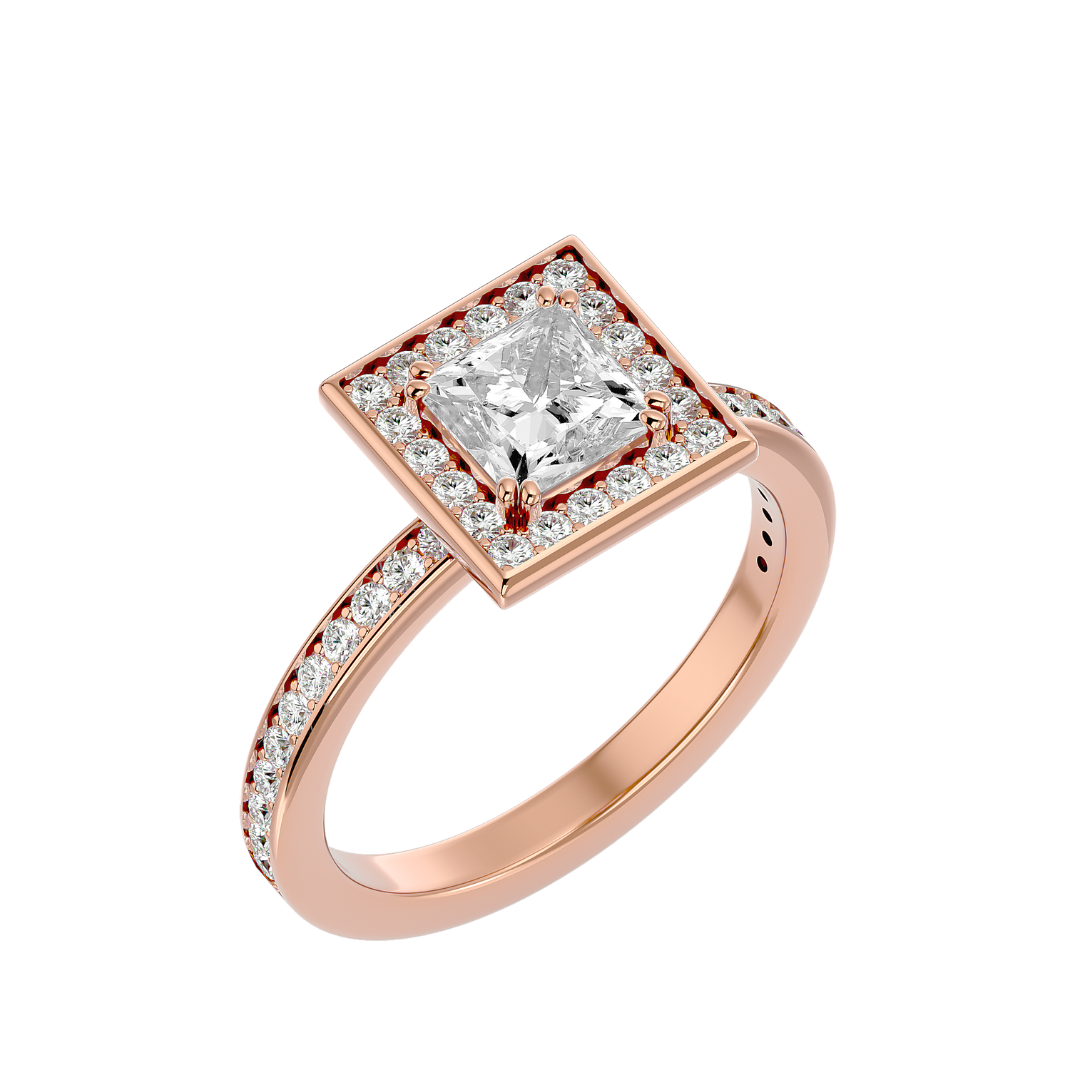 Evangeline Diamond Halo Ring