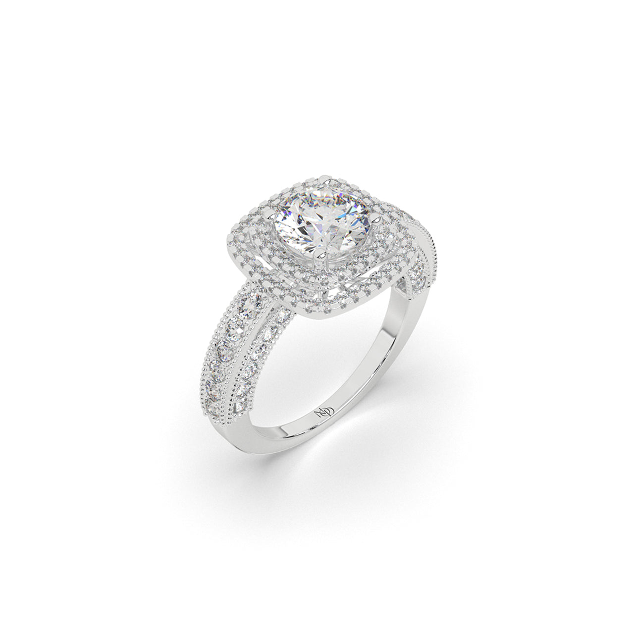 Regal Double Halo Ring