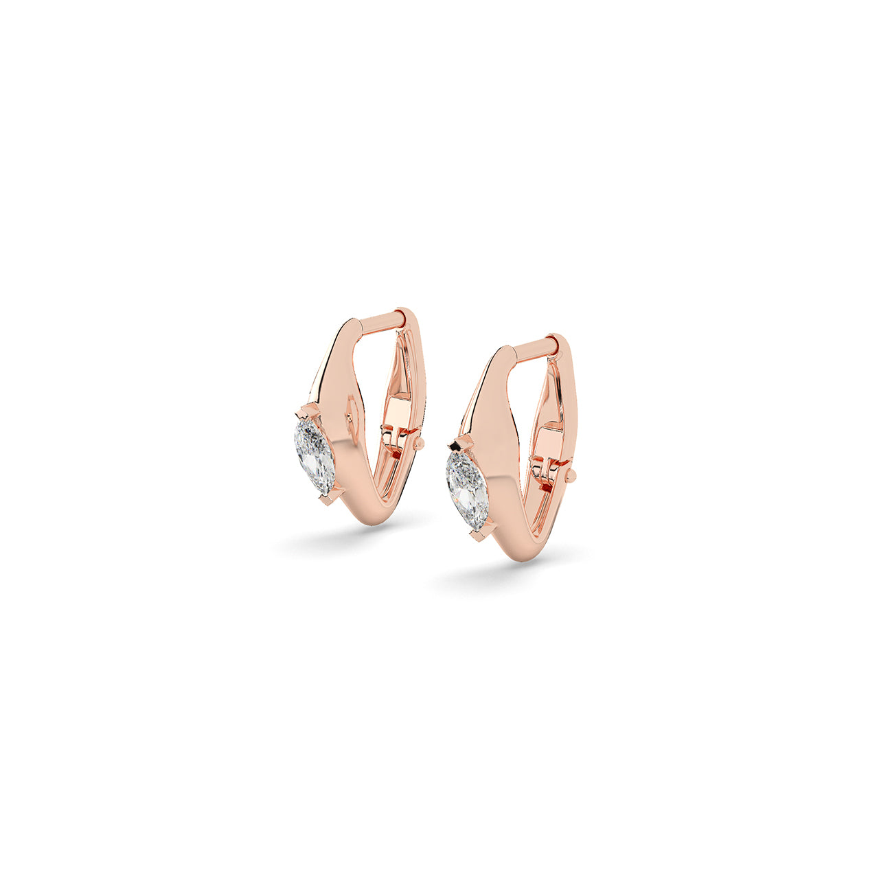 Sleek Marquise Huggie Earrings