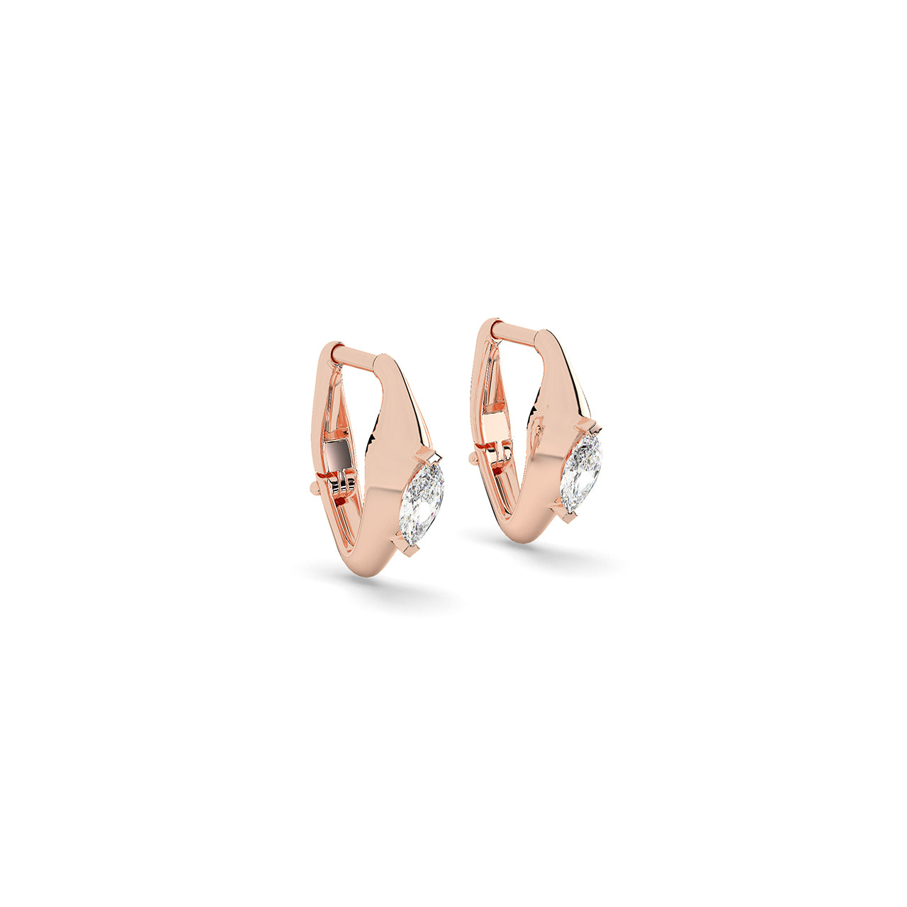 Sleek Marquise Huggie Earrings