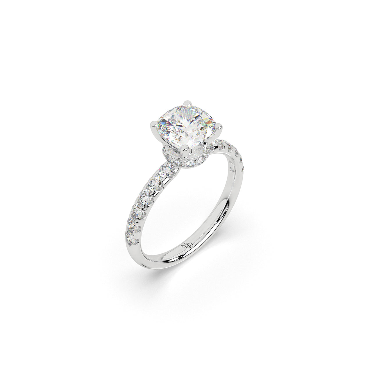 The Aria Pavé Cushion Ring