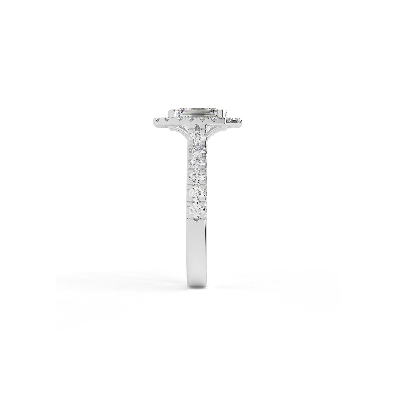 The Deco Emerald Halo Ring