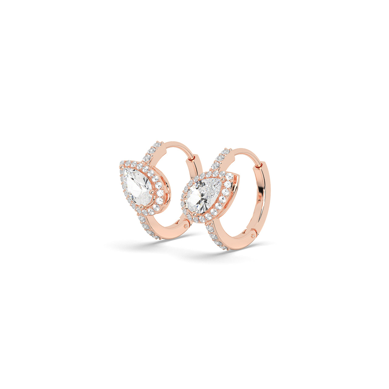 Twist Halo Pear Earrings