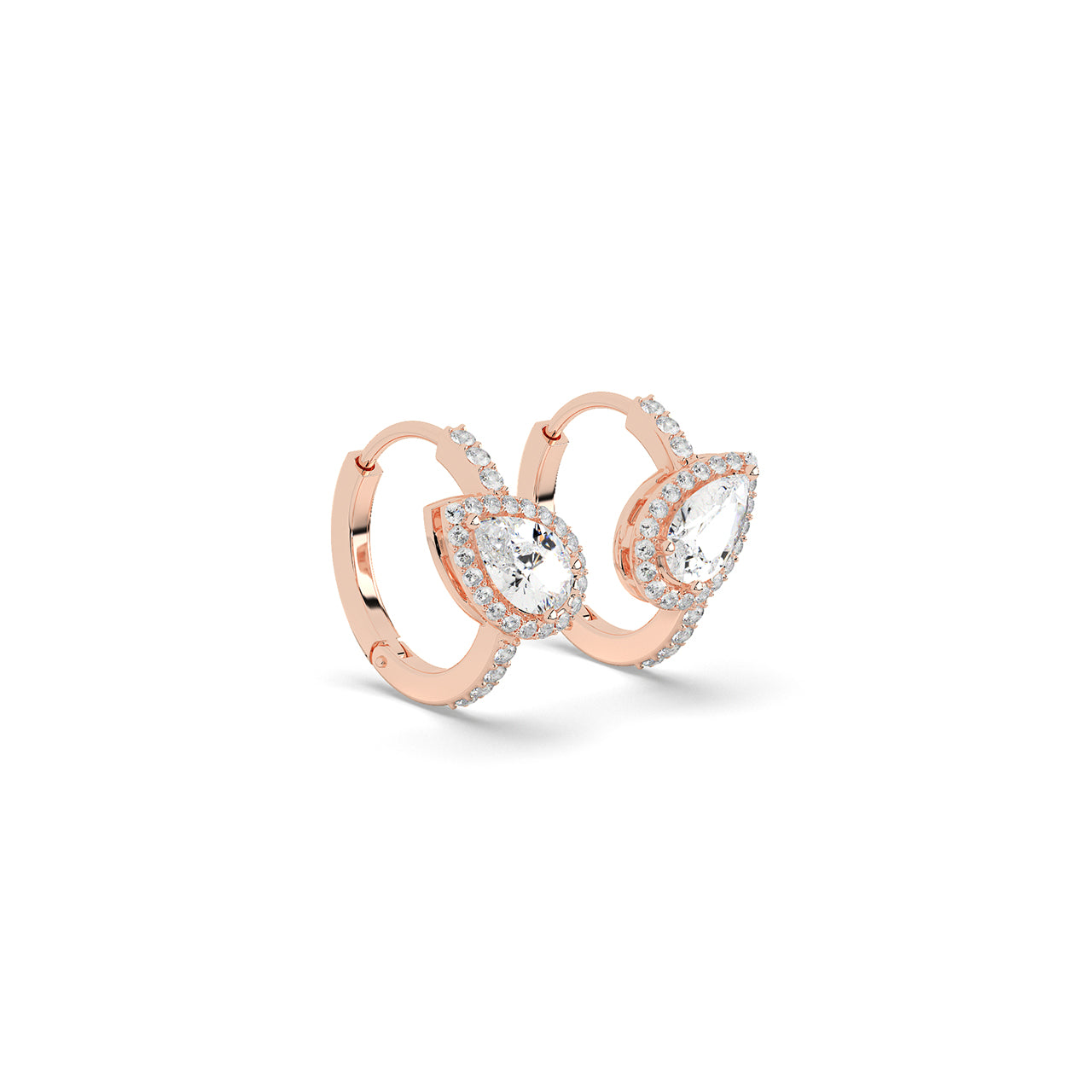 Twist Halo Pear Earrings