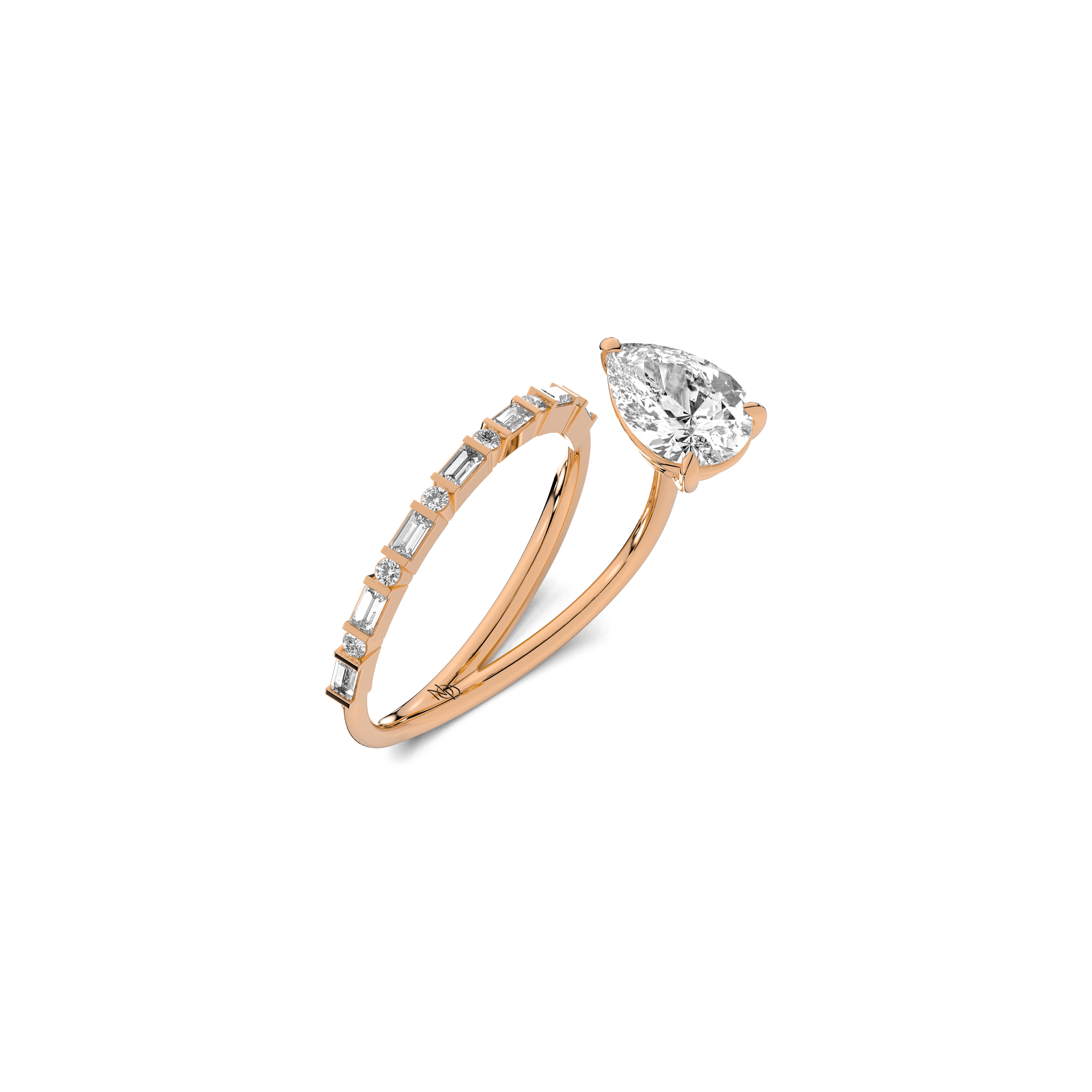 The In-Between Ring – 1 Ct Pear Lab-Grown Diamond