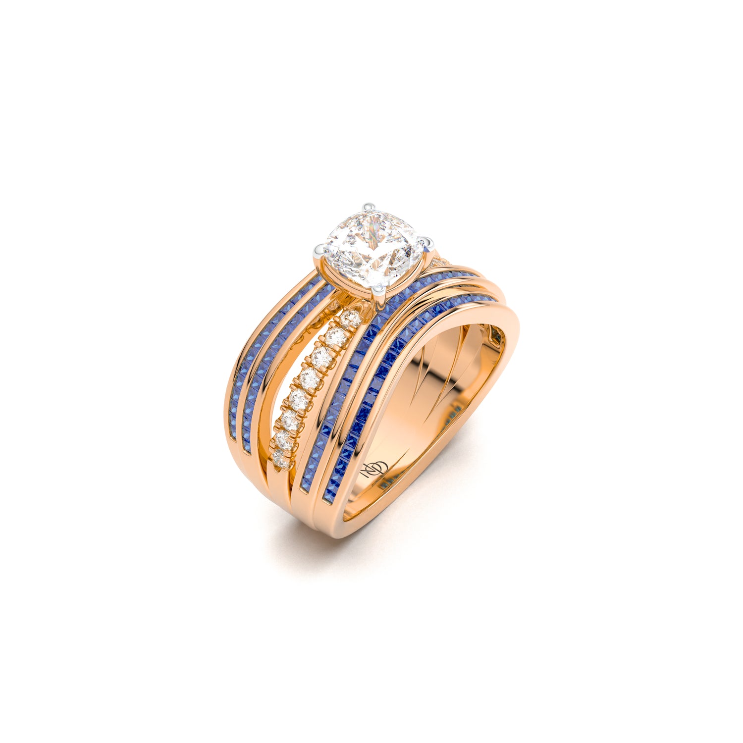 Blue Hour Solitaire Ring