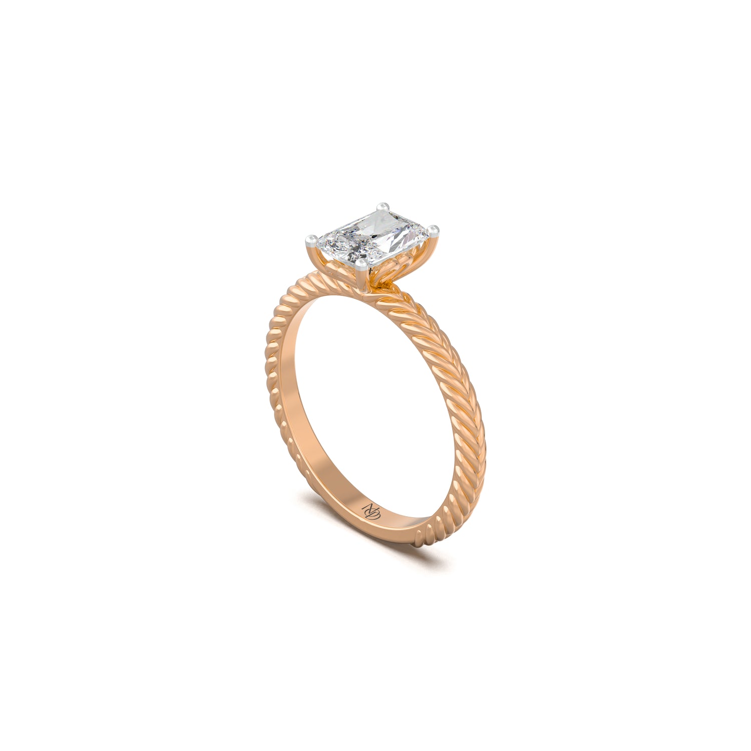 The Braided Promise Radiant Solitaire Ring