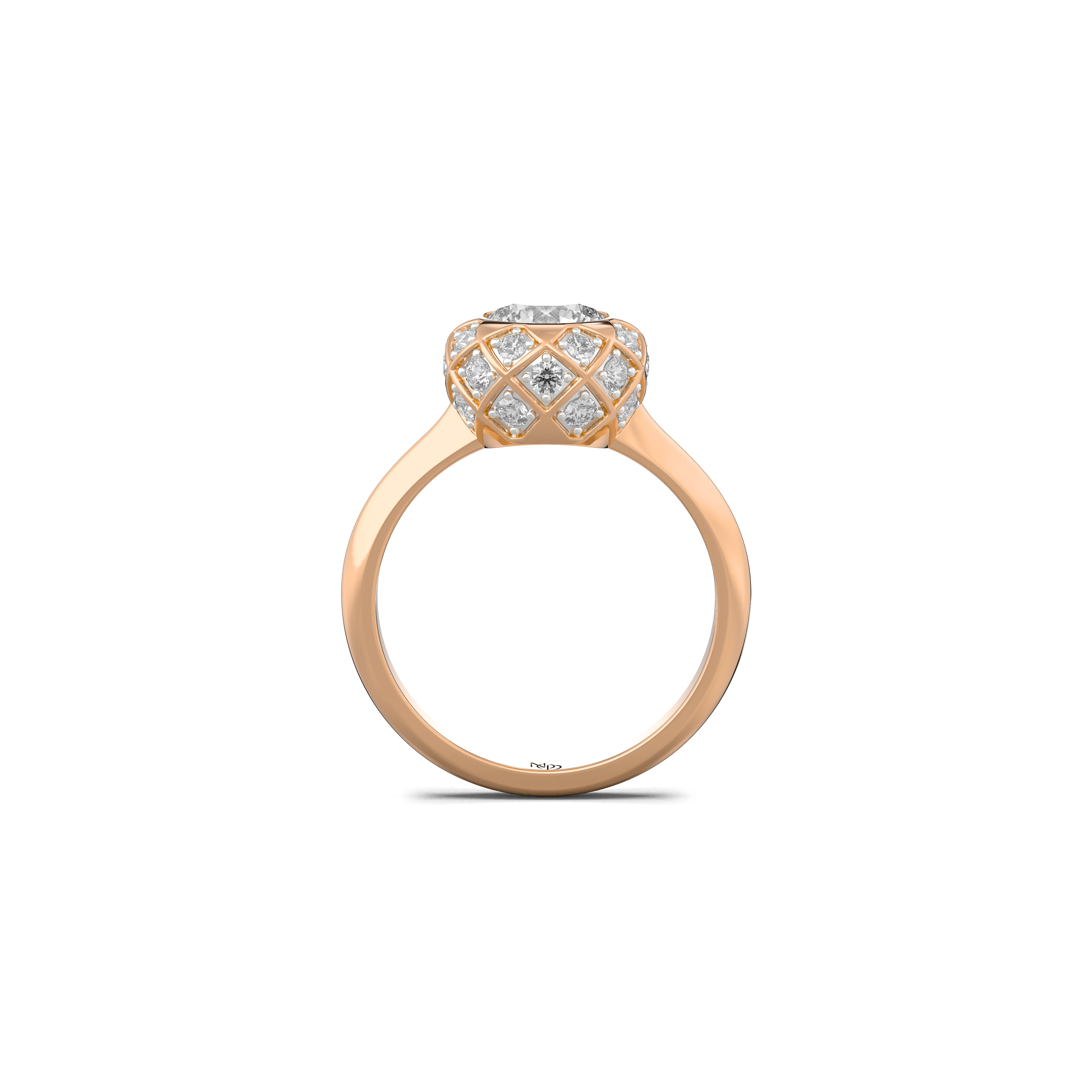 1 Ct Round Halo Vault Ring