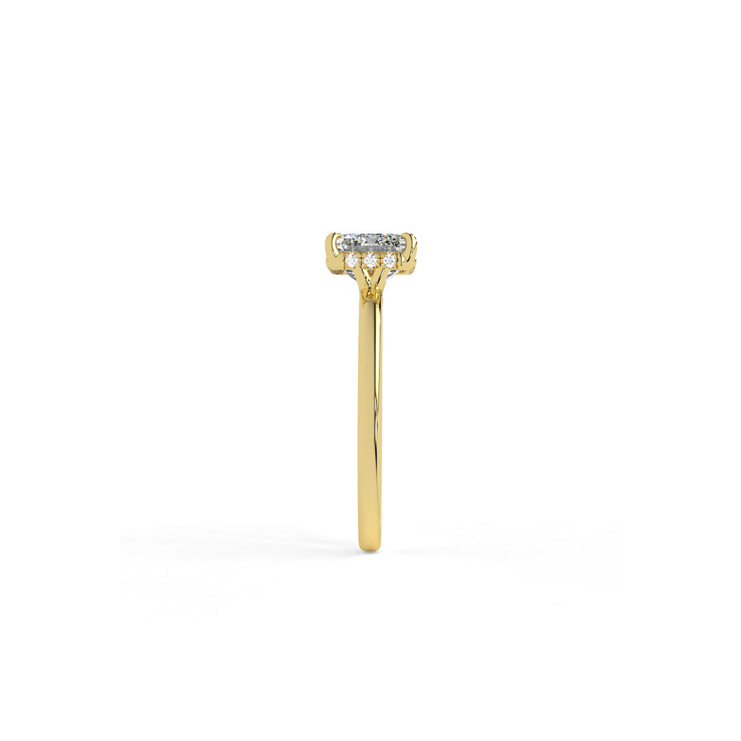 Emerald-Cut Hidden Halo Solitaire Ring