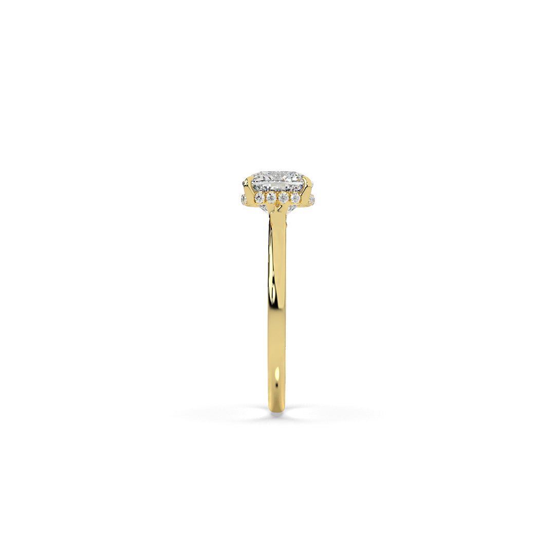 1.4 ct Cushion Invisible Halo Solitaire Ring