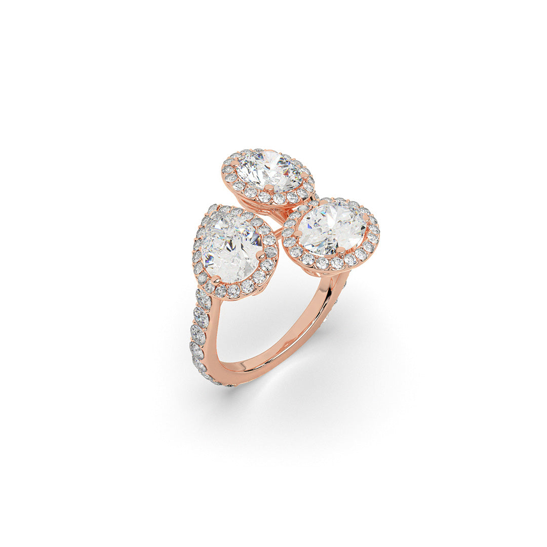 Trinity Radiance Halo Cocktail Ring