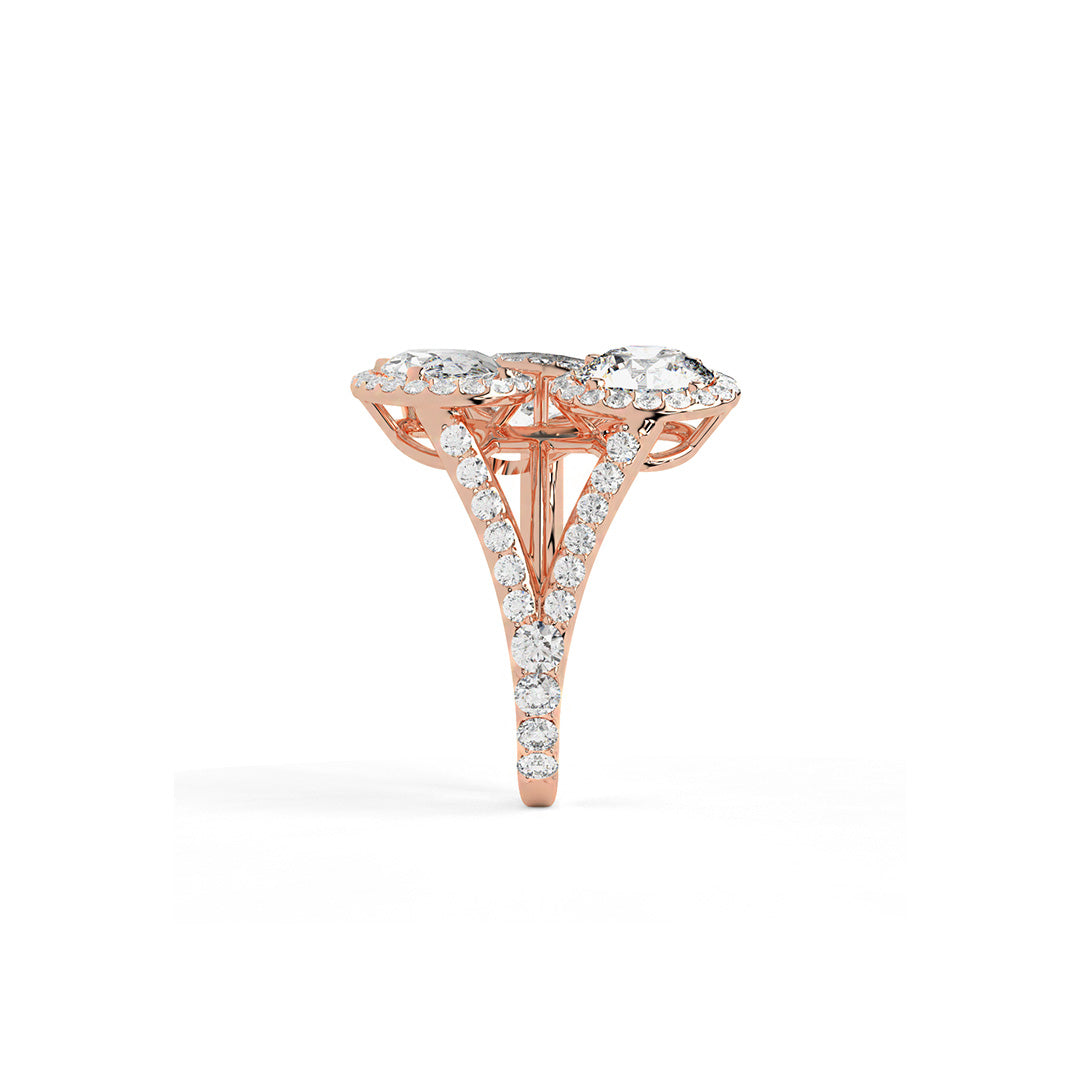 Trinity Radiance Halo Cocktail Ring
