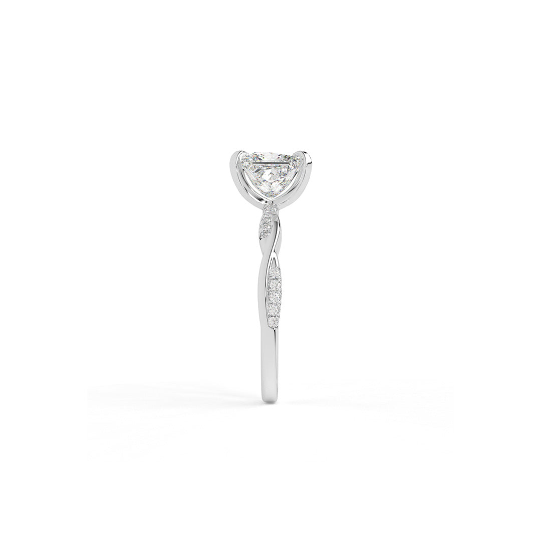 Princess Nova Engagement Ring With Sculptural Band