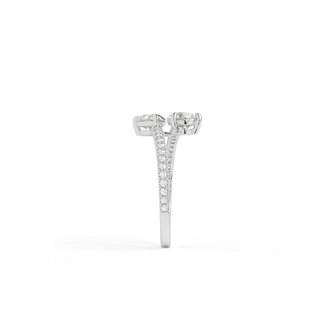 Infinity Embrace Twin Pear Everyday Ring