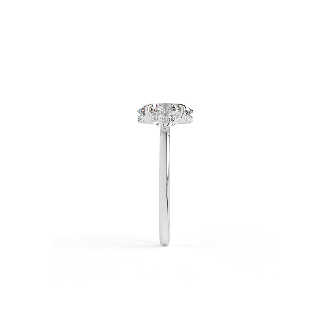 1.6 ct Oval Invisible Halo Solitaire Ring