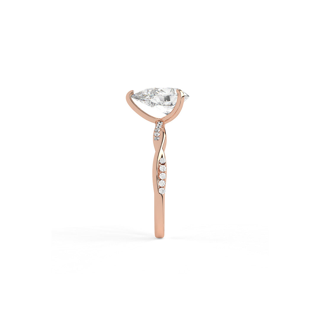 Pear Nova Engagement Ring With Sculptural Band
