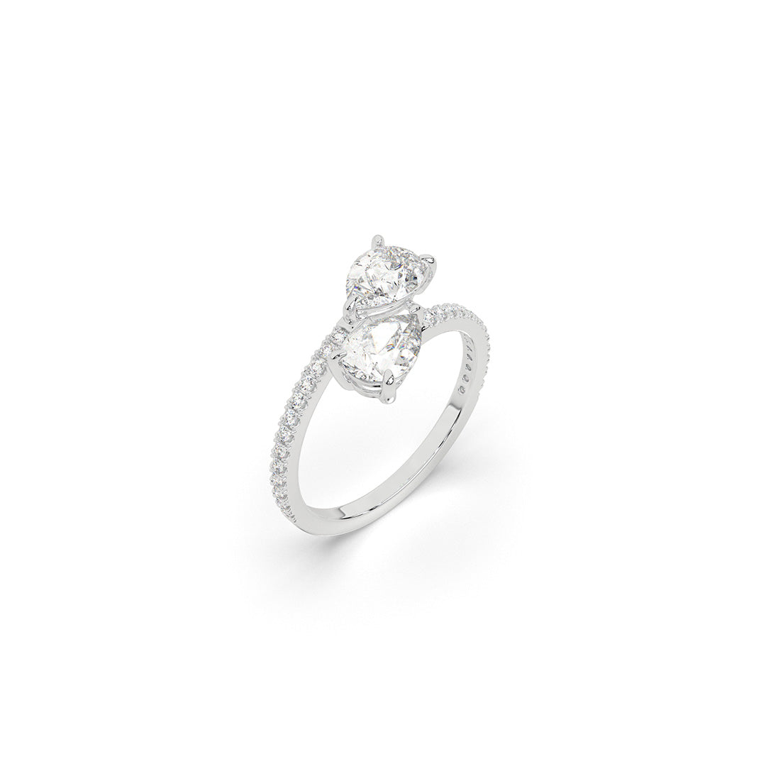 Infinity Embrace Twin Pear Everyday Ring