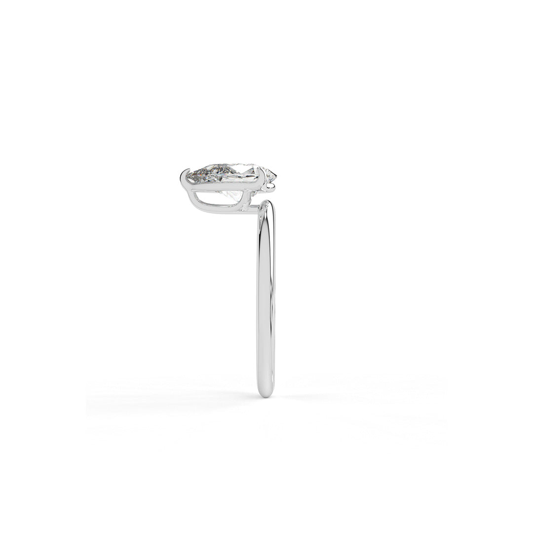 Lunar Pear Solitaire Ring