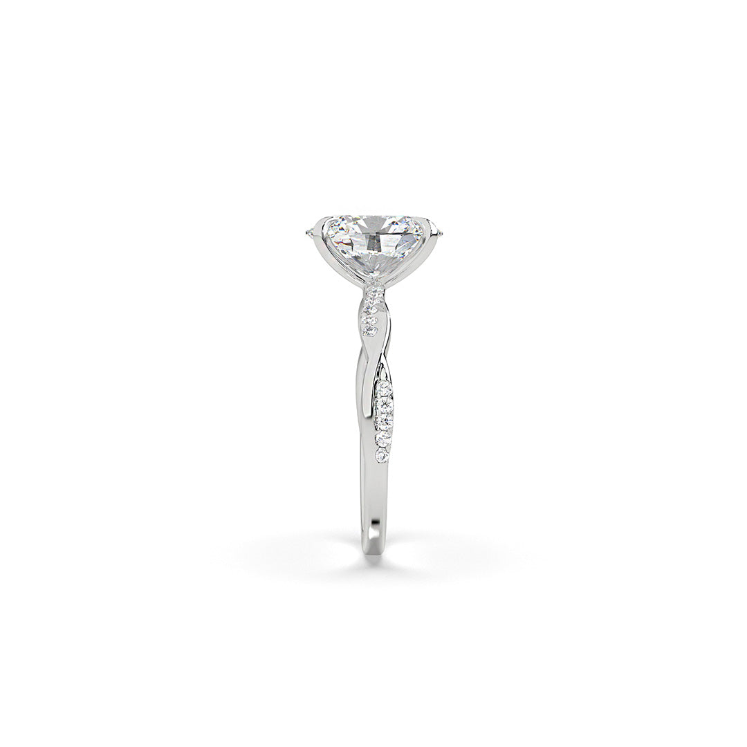 Oval Nova Engagement Ring With Sculptural Band