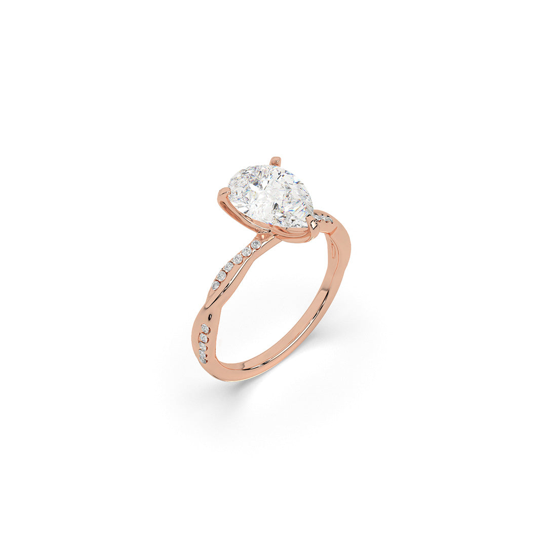 Pear Nova Engagement Ring With Sculptural Band