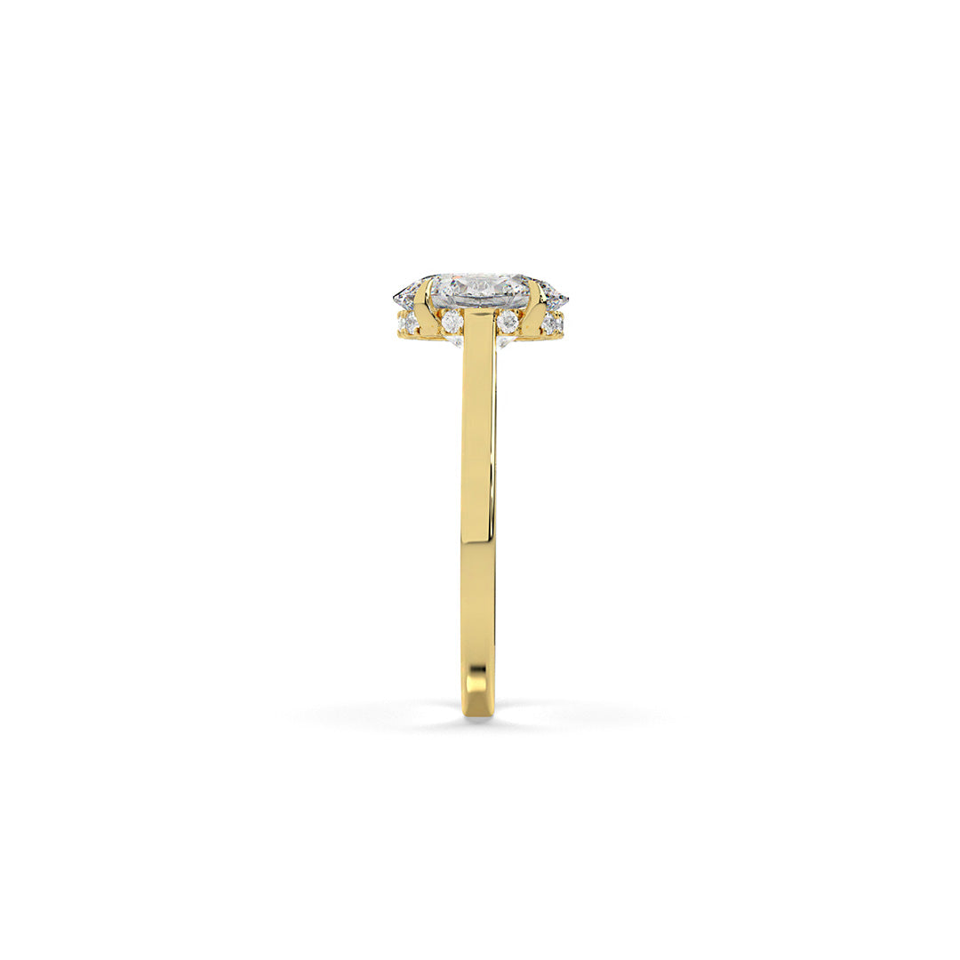 An Oval Mirage Solitaire Ring
