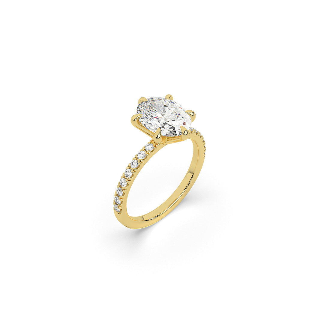 Oval-Cut Diamond Ring with Six-Prong Setting