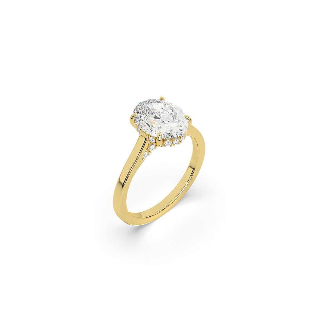 An Oval Mirage Solitaire Ring