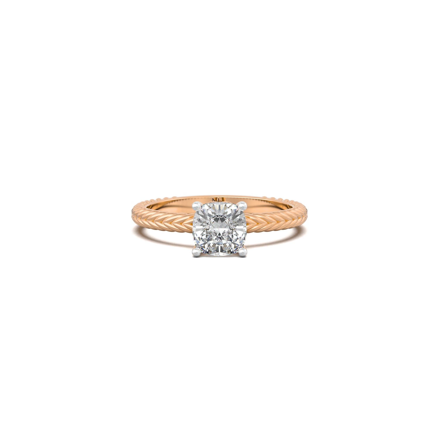 The Braided Promise Cushion Solitaire Ring