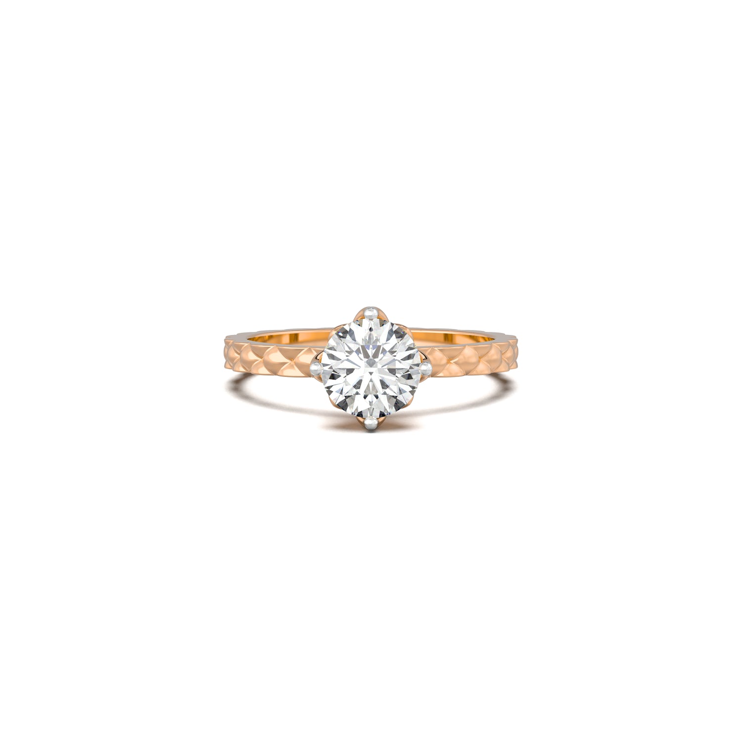 The Koi Scale Round Solitaire Ring