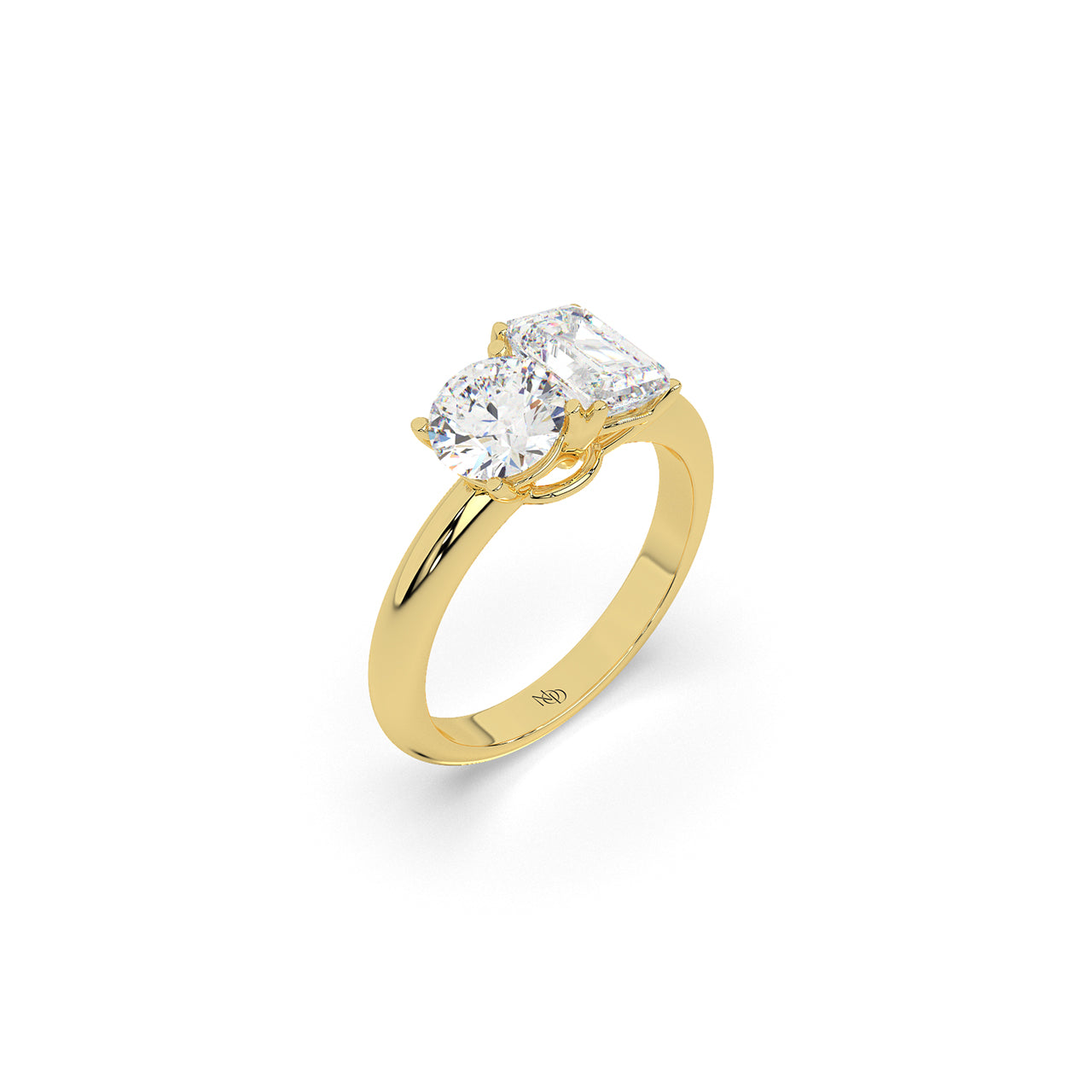 Toi Et Moi Round & Emerald Cut Ring