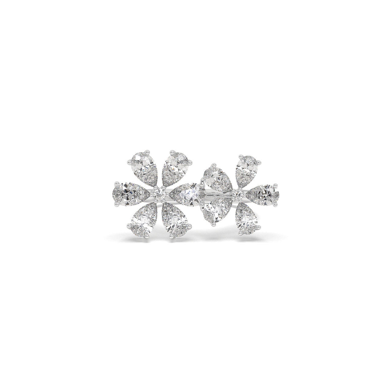 Twin Bloom Diamond Ring
