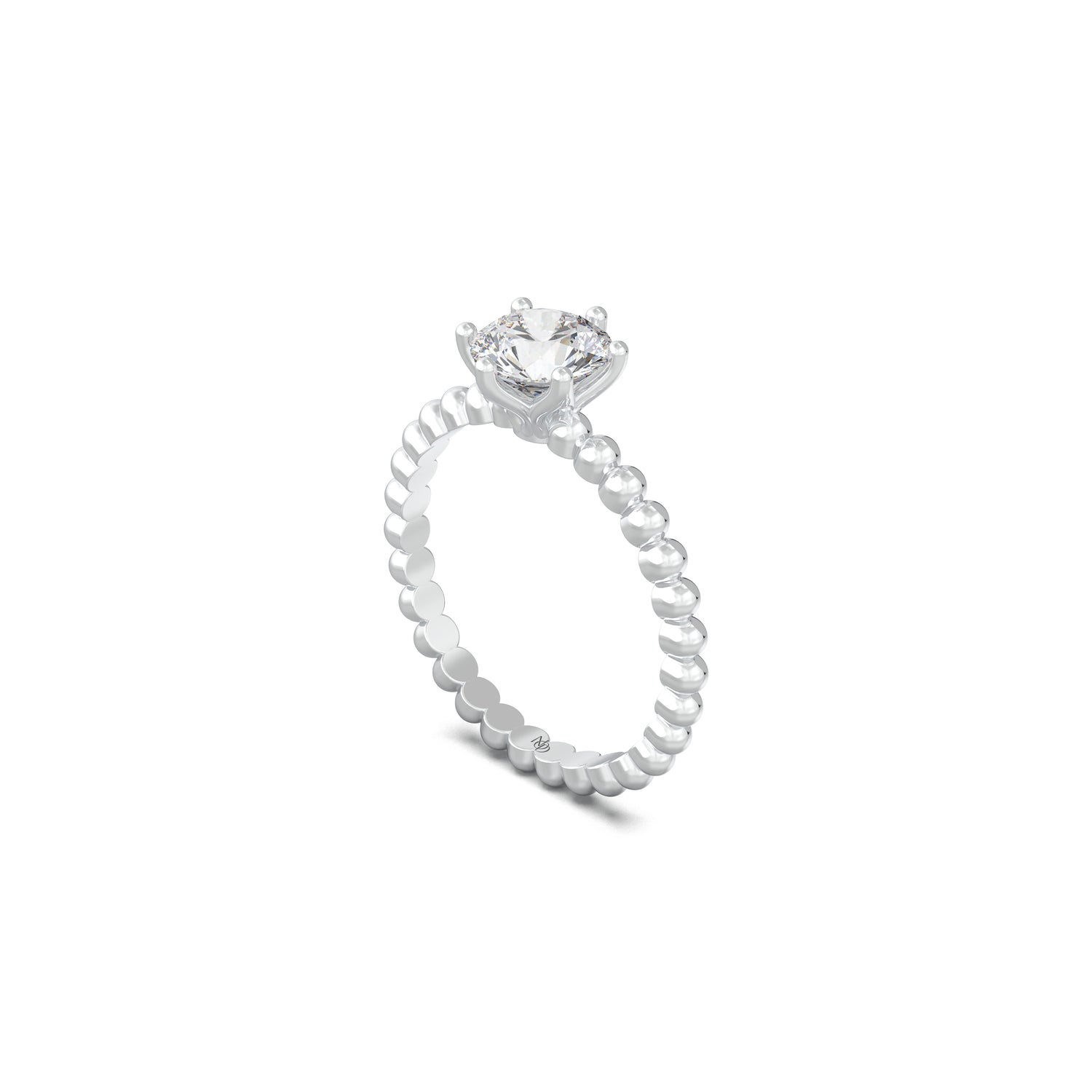 The Golden Beads Round Solitaire Ring