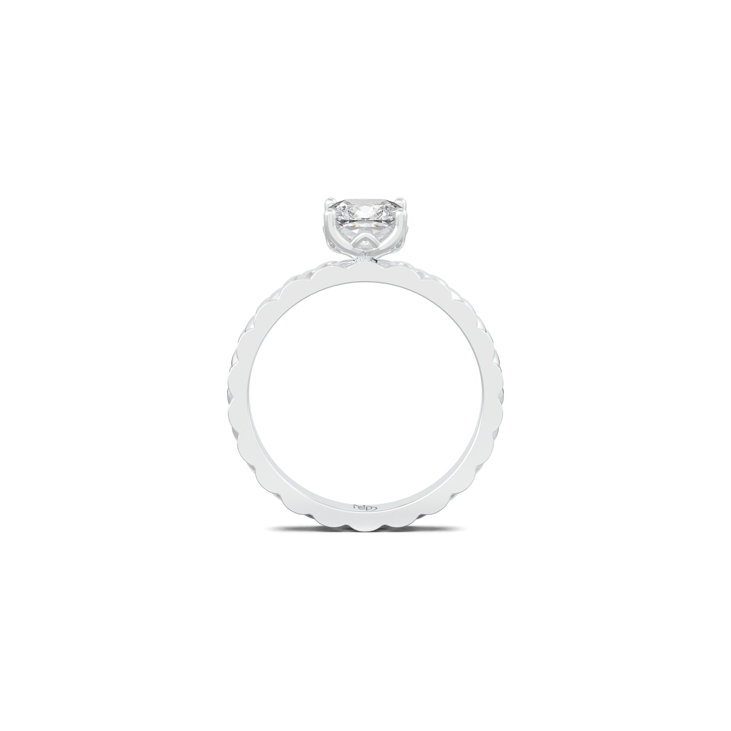 The Koi Scale Cushion Solitaire Ring