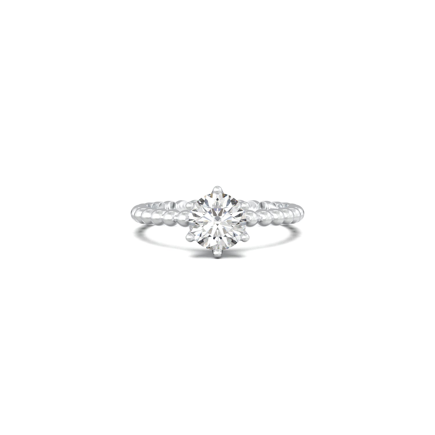 The Golden Beads Round Solitaire Ring
