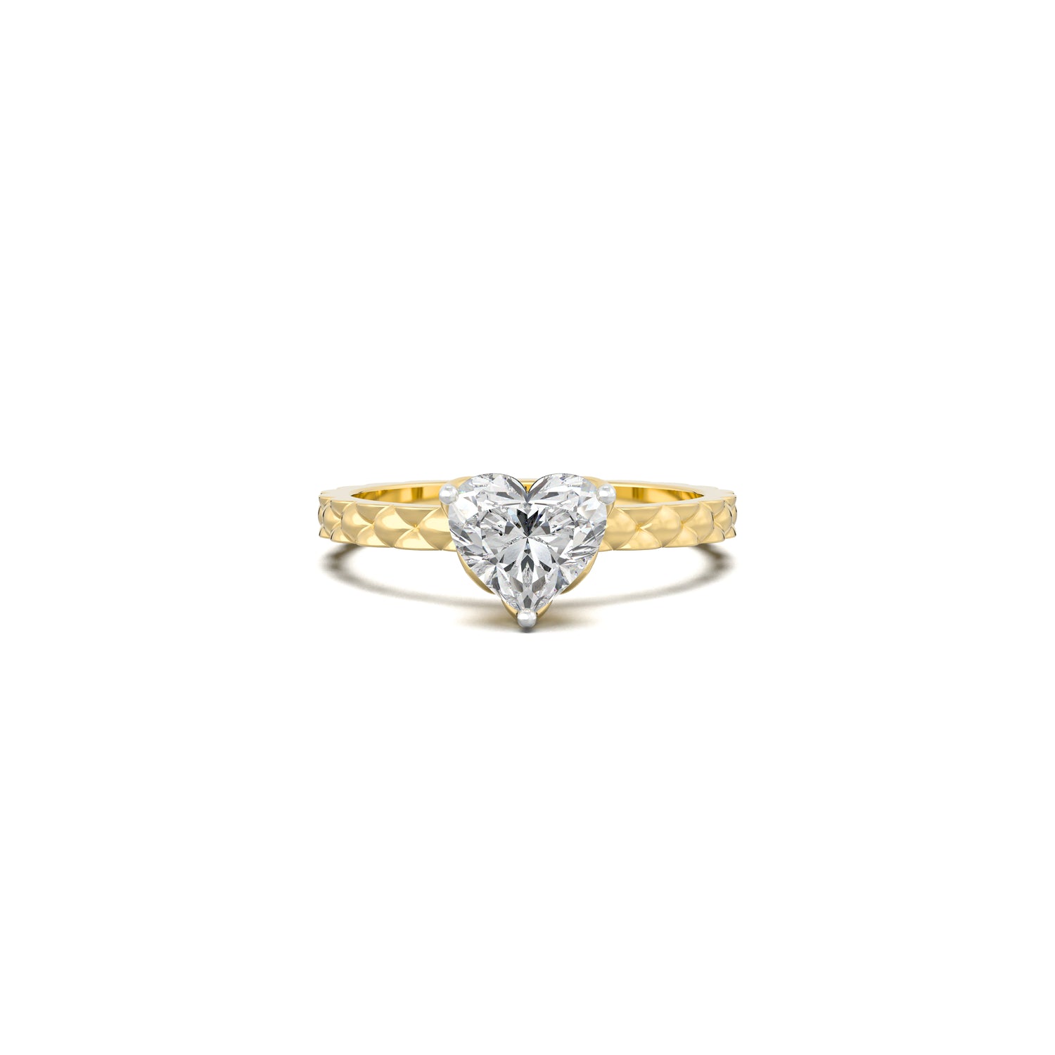 The Koi Scale Heart Solitaire Ring