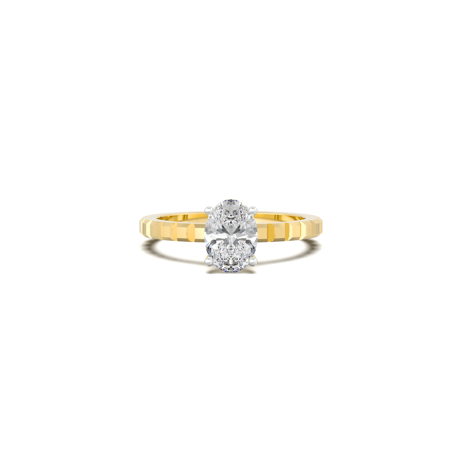 The Gilded Blocks Oval Solitaire Ring